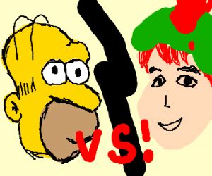 Homer vs Peter - Drawception