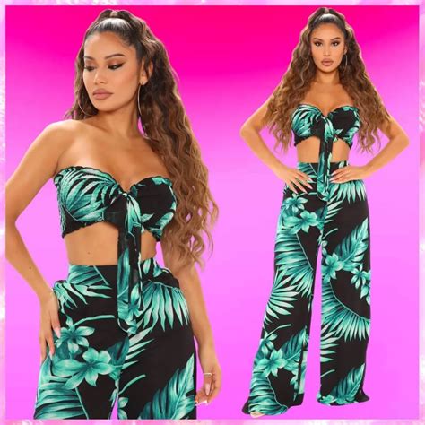 Tropical Pant Set Beach Babe Bikini