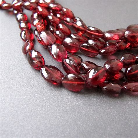 Garnet Oval Beads 6 8mm Aaa Micro Faceted Natural Mozambique Red Garnet