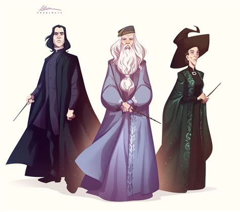 Severus Snape Albus Dumbledor And Minerva Mcgonagall Harry Potter Characters Harry Potter