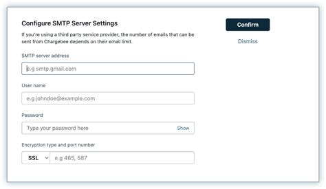 Smtp Configuration Chargebee Docs