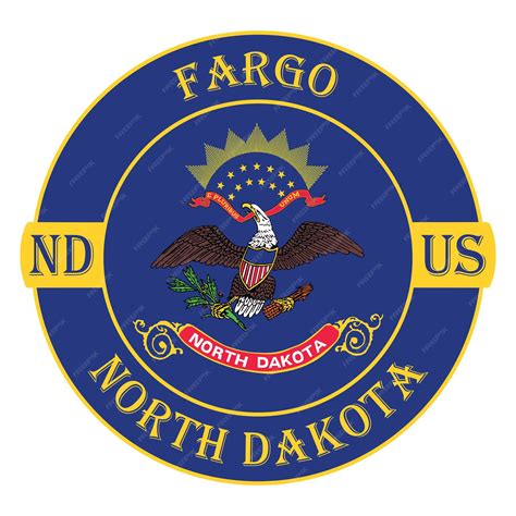 Premium Vector | Fargo north dakota flag usa travel souvenir seal stamp