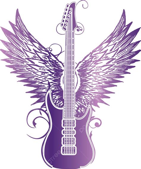 Guitar Wing Tribal Wing Musical Object Guitars Vector Musical Object