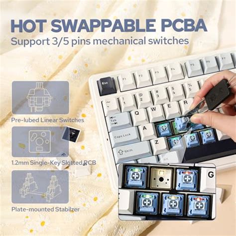 Epomaker X Aula F Wireless Mechanical Keyboard Gasket With Hot Swap Padding Bluetooth Mah