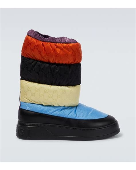 Gucci Quilted Snow Boots in Red for Men | Lyst