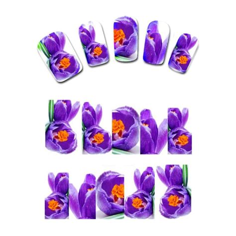 Buy SENECIO Spectral Violet Floral Nail Art Manicure Decals Water