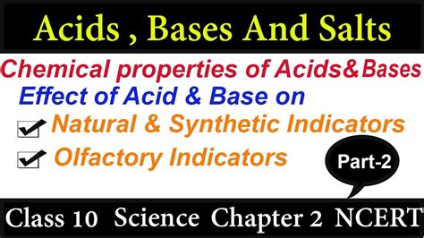 Acid Bases And Salts Chapter 2 Class 10 Science Cbse Ncert Part