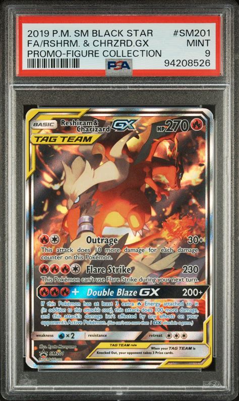 2019 Pokemon Sm Black Star Promo Sm201 Full Art Reshiram Charizard Gx