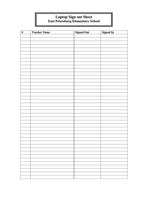 Top 6 Classroom Sign Out Sheets free to download in PDF format