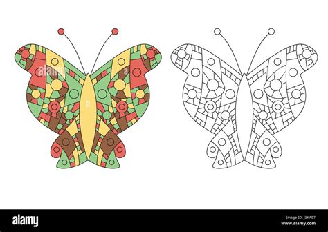 Coloring Page For Adult Zentangle Anti Stress Drawing Butterfly