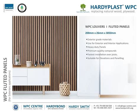 Hardyplast Fluted Design Wpc Flute Panel For Commercial And