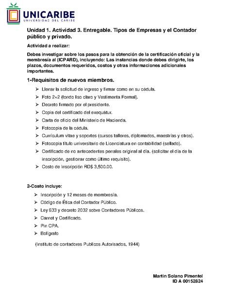 Solano Martin Entregable Tipos De Empresas Y El Contador P Blico Y