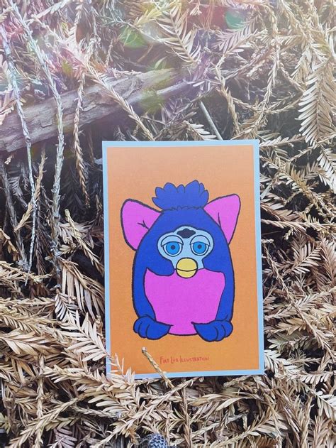 Cursed Furbies Neon Dreams 90s Kid Vintage Toy Furby 1998 4x6 Art