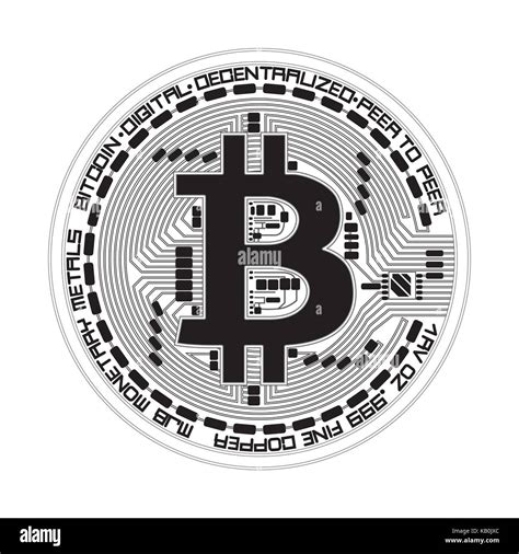 Crypto currency bitcoin black and white symbol Stock Vector Image & Art ...