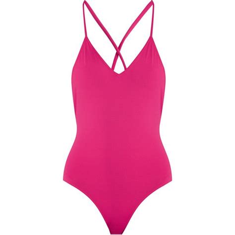 Ephemera Laced Back Swimsuit 72 Liked On Polyvore Featuring Swimwear One Piece Swimsuits