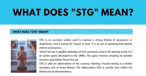 STG Meaning: What Does STG Mean and Stand for? • 7ESL