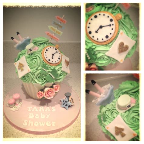 Alice In Wonderland Baby Shower Giant Cupcake Giant Cupcake Cakes