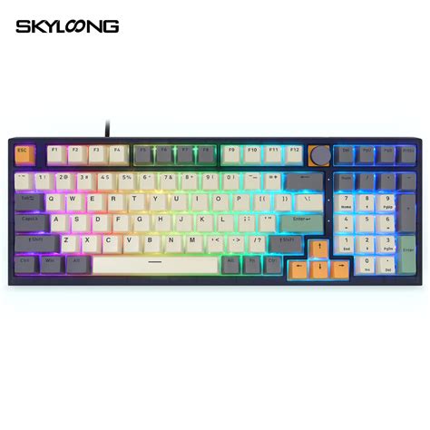 คยไทย Skyloong GK980 keyboard gaming keyboard hot swap 98 Keyboard knob RGB Gaming keyboard