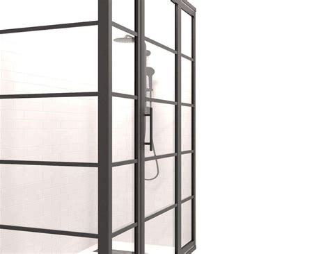 This Factory Window Style Black Framed Shower Door Is Designed For Rectangular Showers It