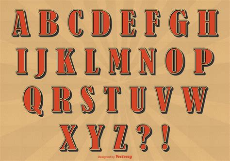 Retro Style Alphabet Set Download Free Vector Art Stock Graphics And Images