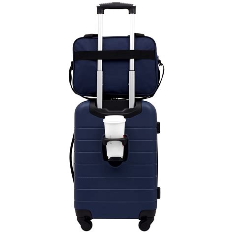 Wrangler Smart Luggage Set with Cup Holder and USB Port, Navy Blue, 2