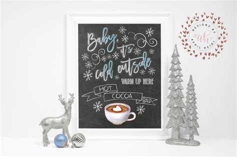 Hot Cocoa Bar Sign Hot Chococlate Bar Sign Holiday Wall Art Etsy