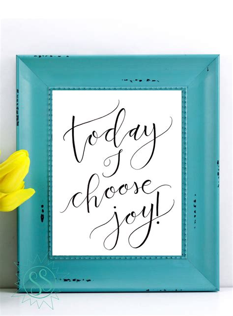 Choose Joy Wall Art Today I Choose Joy Joy Wall Art Etsy