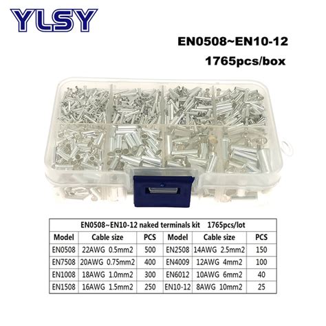 Copper Tube Bare Crimp Terminals Electric Naked Cord End Terminal Connector Wire Cable Ferrules