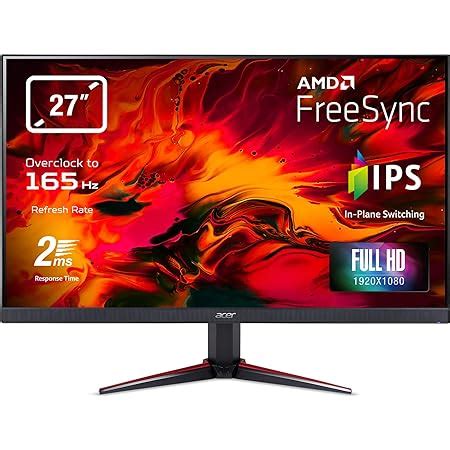 Acer Nitro XV270P Gaming Monitor 27 Zoll Full HD 165Hz OC 144Hz 2ms