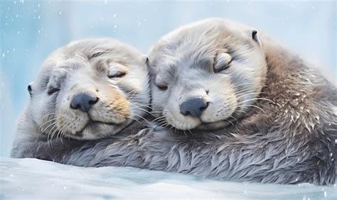 Premium AI Image | otters sleeping Otters