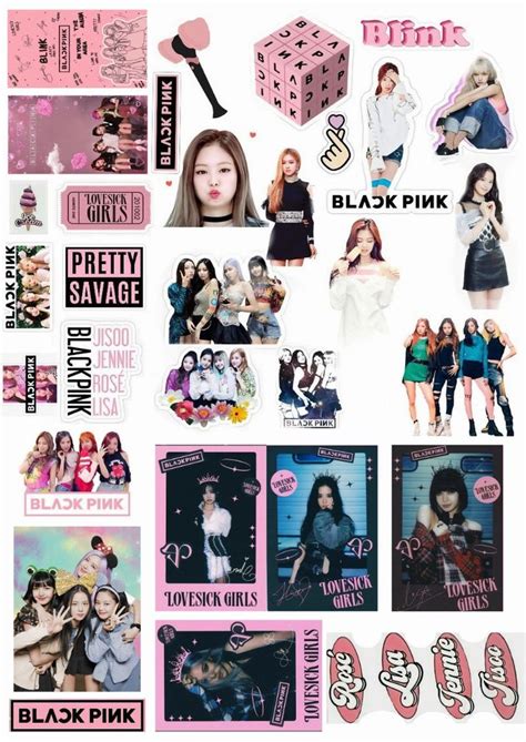 Ideia De Cartela De Adesivos Black Pink Para Imprimir Cartela De