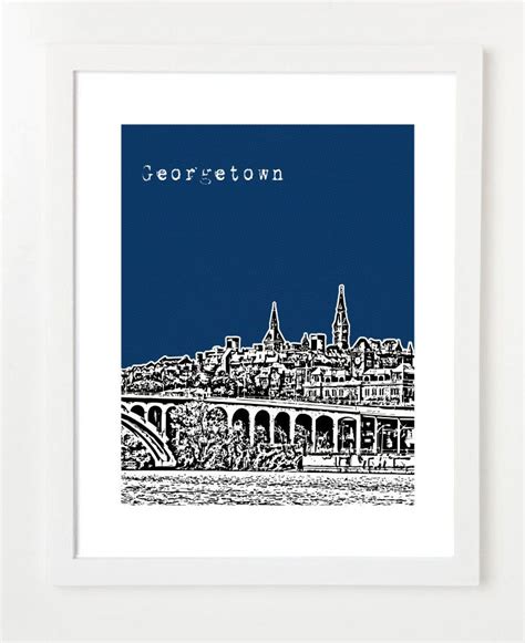 Georgetown Art Print Washington Dc City Skyline Poster Georgetown