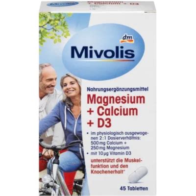 Витамины Магний+Кальций+Д3 Mivolis Magnesium+Calcium+D3, 45 таблеток ...