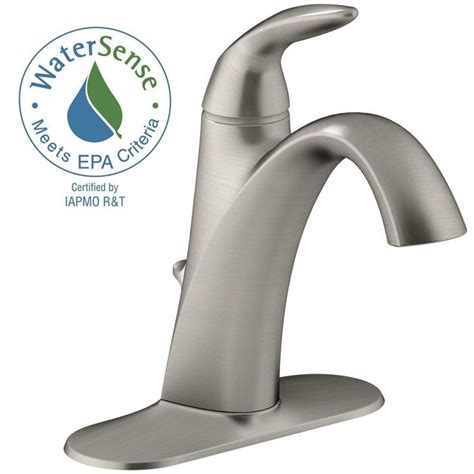 Kohler Alteo Single Hole Single Handle Mid Arc Water Saving Bathroom Faucet In Vibrant Brushed