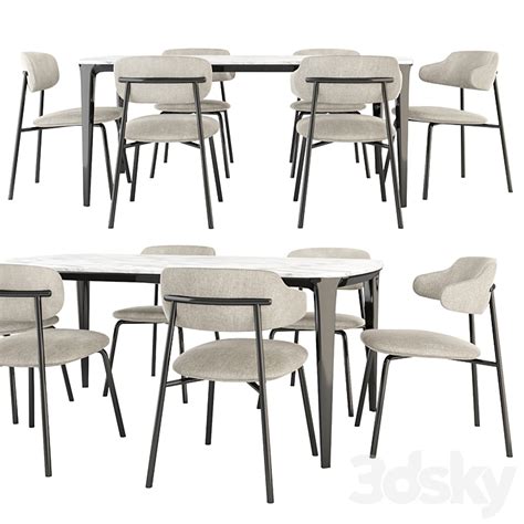 Aloa Chair And Henry Table Table Chair D Model