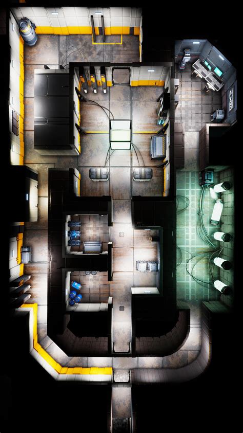 Research Facility 30x54 Sci Fi Variant R Battlemaps