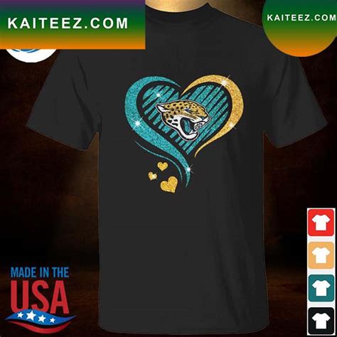 Jacksonville Jaguars Heart diamond 2023 T-shirt - Kaiteez