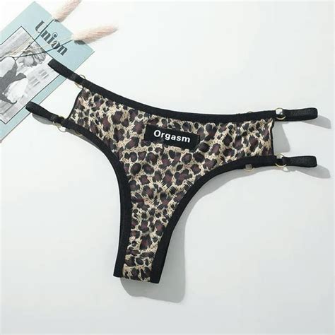 Chyycnych Leopard Women Panties Ice Silk Sexy G String Seamless Thong