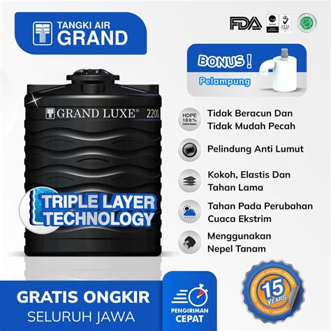 Jual Tandon Toren Tangki Air Grand Luxe L Anti Lumut Sertifikasi