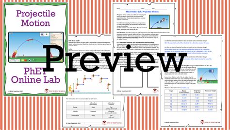 PhET Simulation Projectile Motion Online Lab Teaching Resources