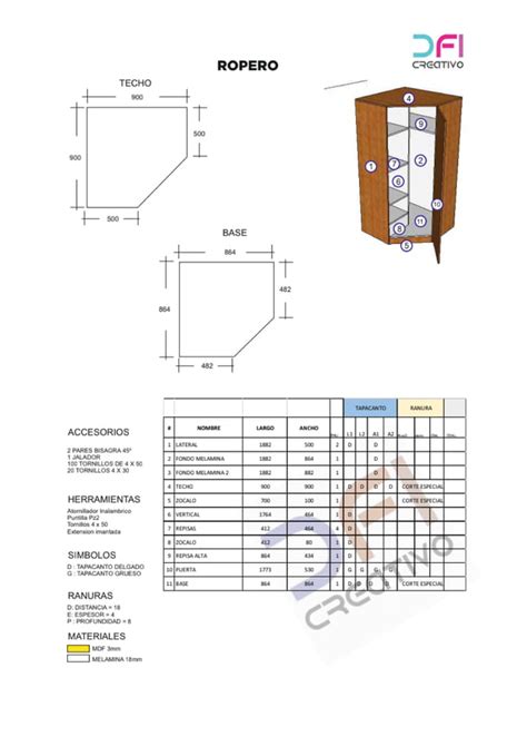 100 diseños de melamina con su lista de despiece PDF