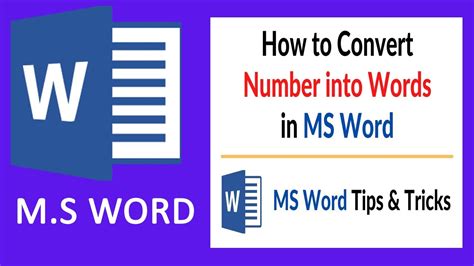 How To Convert Number Into Words In Ms Word Number To Word Convert In