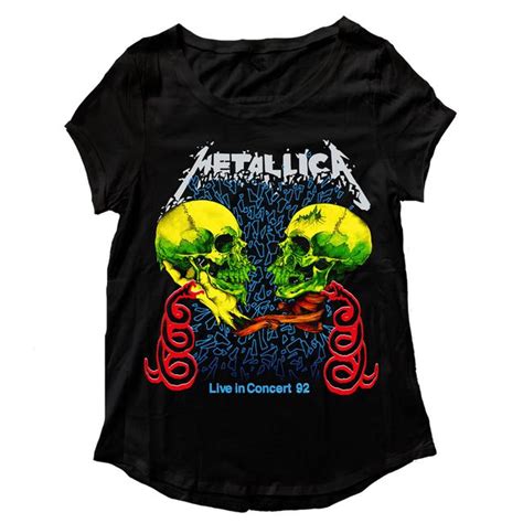 Live In Concert 92 Metallica Tour T Shirt Womens Cut