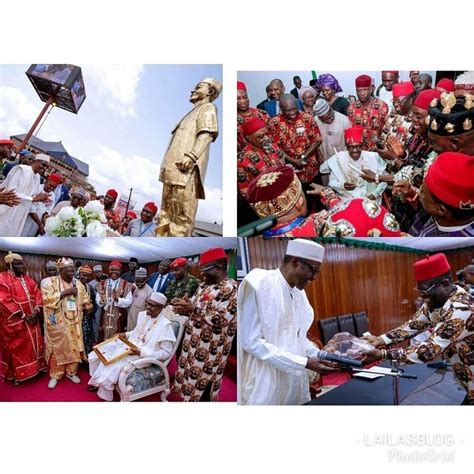 President Muhammadu Buhari Gets A Statue And Two Chieftaincy Titles In