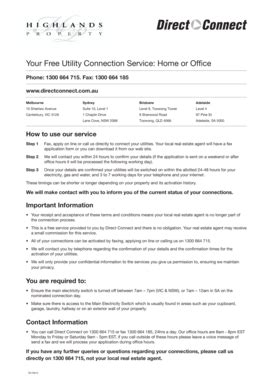 fillable    utility connection service home  fax email