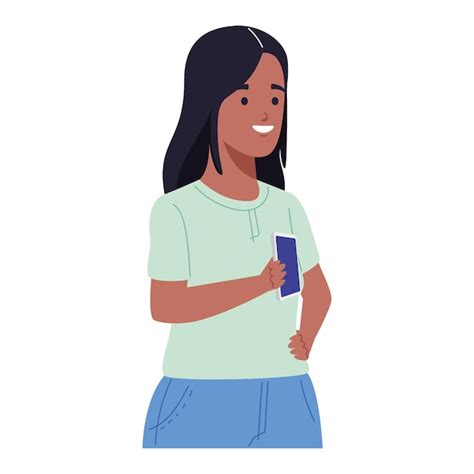 Mujer Que Usa Un Tel Fono Inteligente Vector Gratis