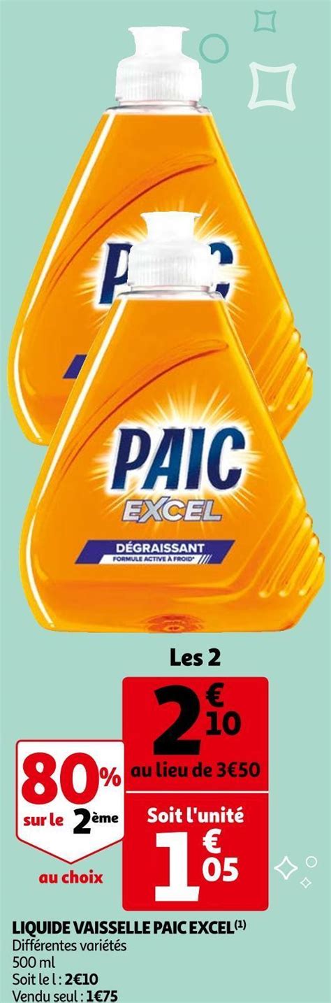 Promo Paic Excel Liquide Vaisselle Chez Auchan