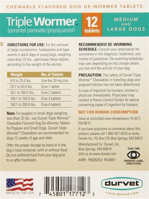 Dog Wormer Dosage Chart / Dosage Merck Animal Health Usa : Uses ...