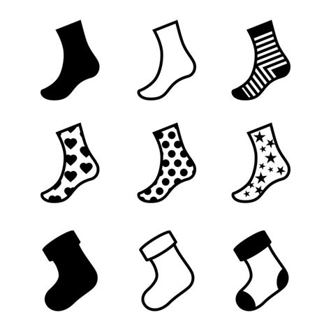 Socks icons. black on a white background 17735113 Vector Art at Vecteezy