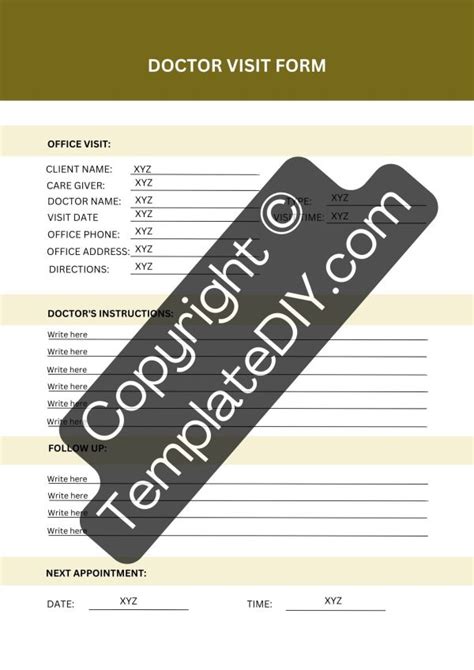 Doctor Visit Form Template Printable In Pdf Word [editable]